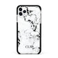 Marble Small Initials Personalised Apple iPhone 11 Pro Max in Silver with Black Impact Case