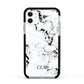 Marble Small Initials Personalised Apple iPhone 11 in White with Black Impact Case