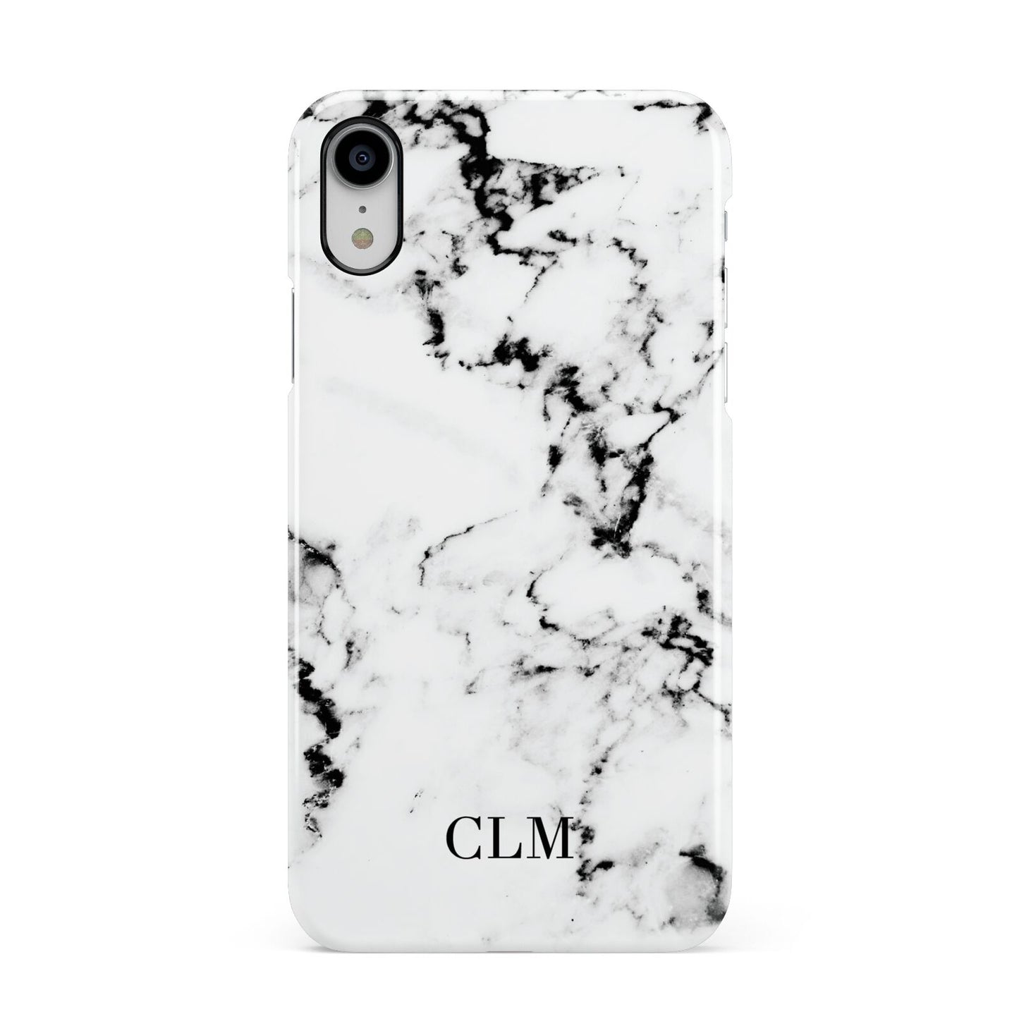 Marble Small Initials Personalised Apple iPhone XR White 3D Snap Case