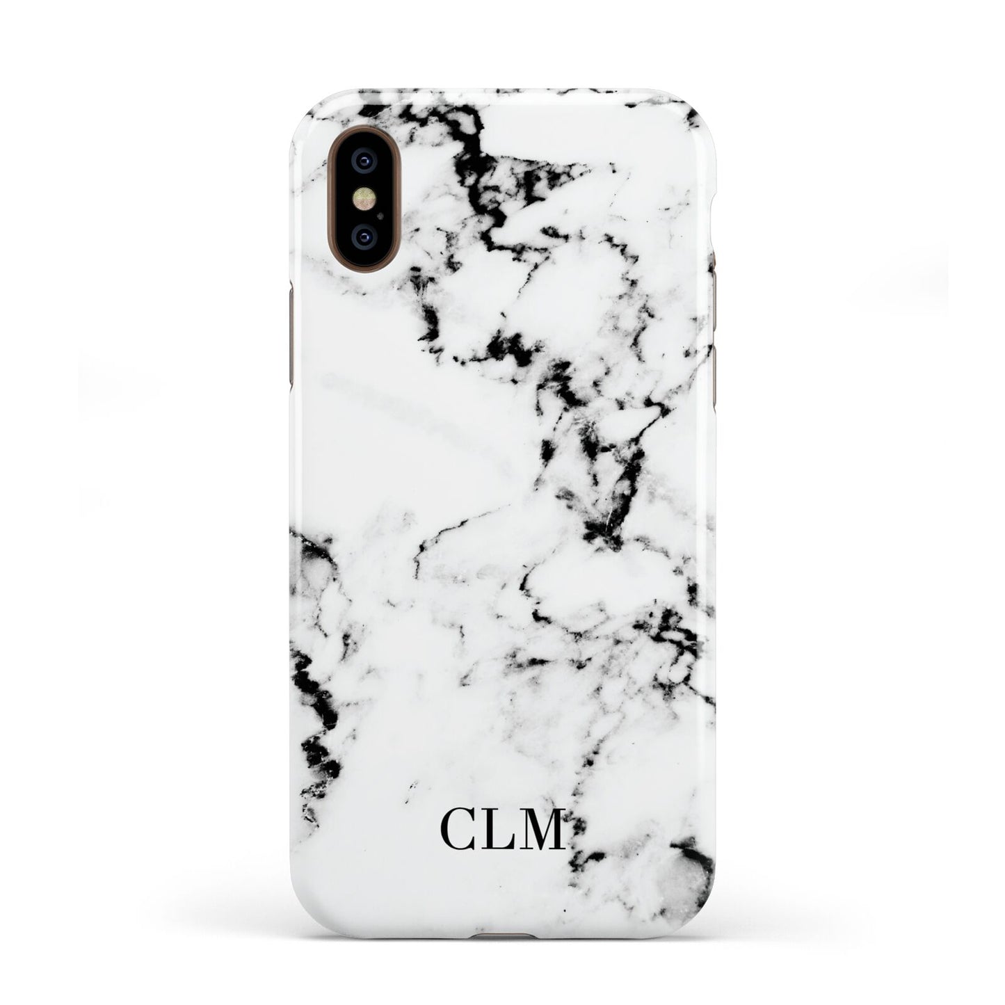 Marble Small Initials Personalised Apple iPhone XS 3D Tough