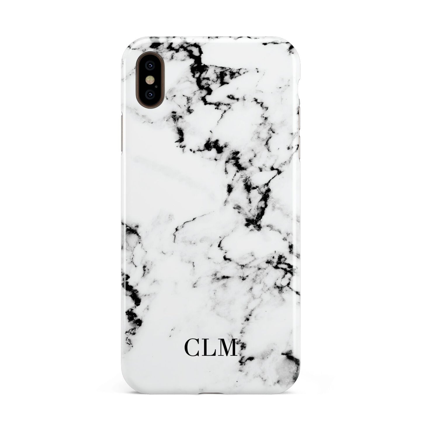 Marble Small Initials Personalised Apple iPhone Xs Max 3D Tough Case