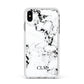 Marble Small Initials Personalised Apple iPhone Xs Max Impact Case White Edge on Silver Phone