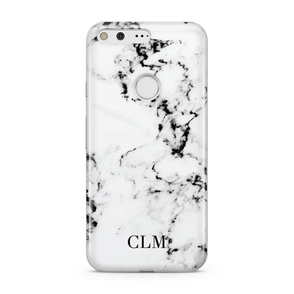 Marble Small Initials Personalised Google Pixel Case