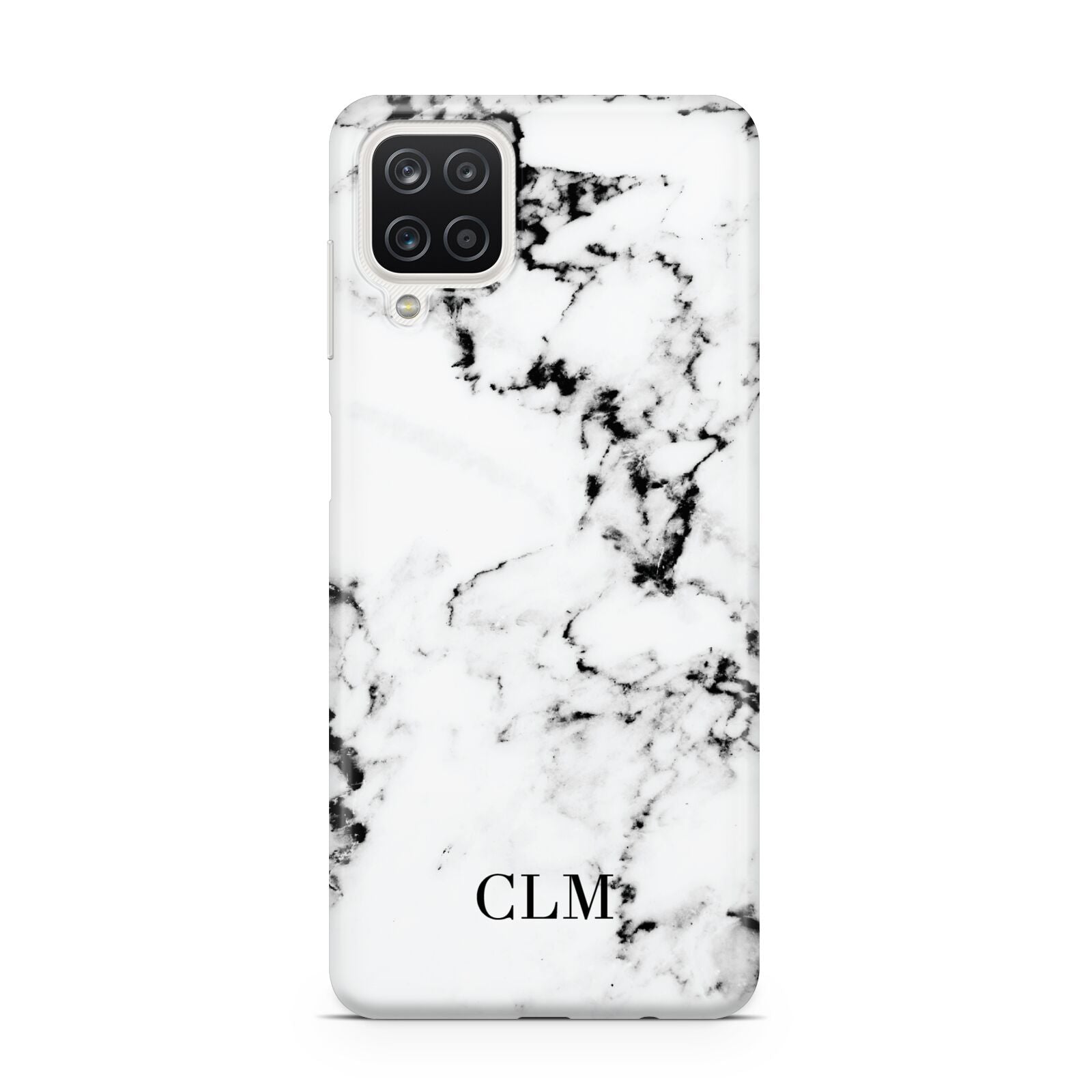 Marble Small Initials Personalised Samsung A12 Case