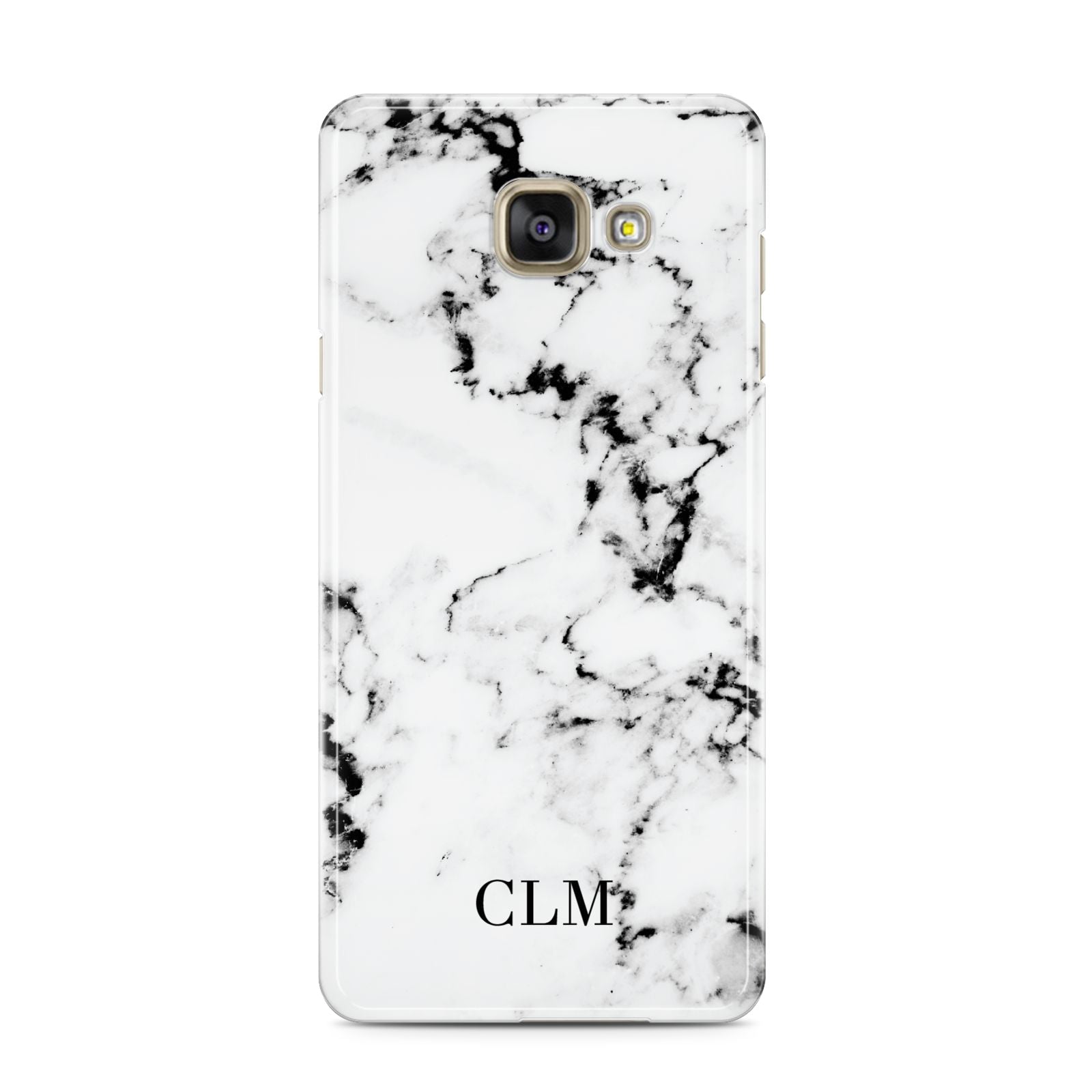 Marble Small Initials Personalised Samsung Galaxy A3 2016 Case on gold phone