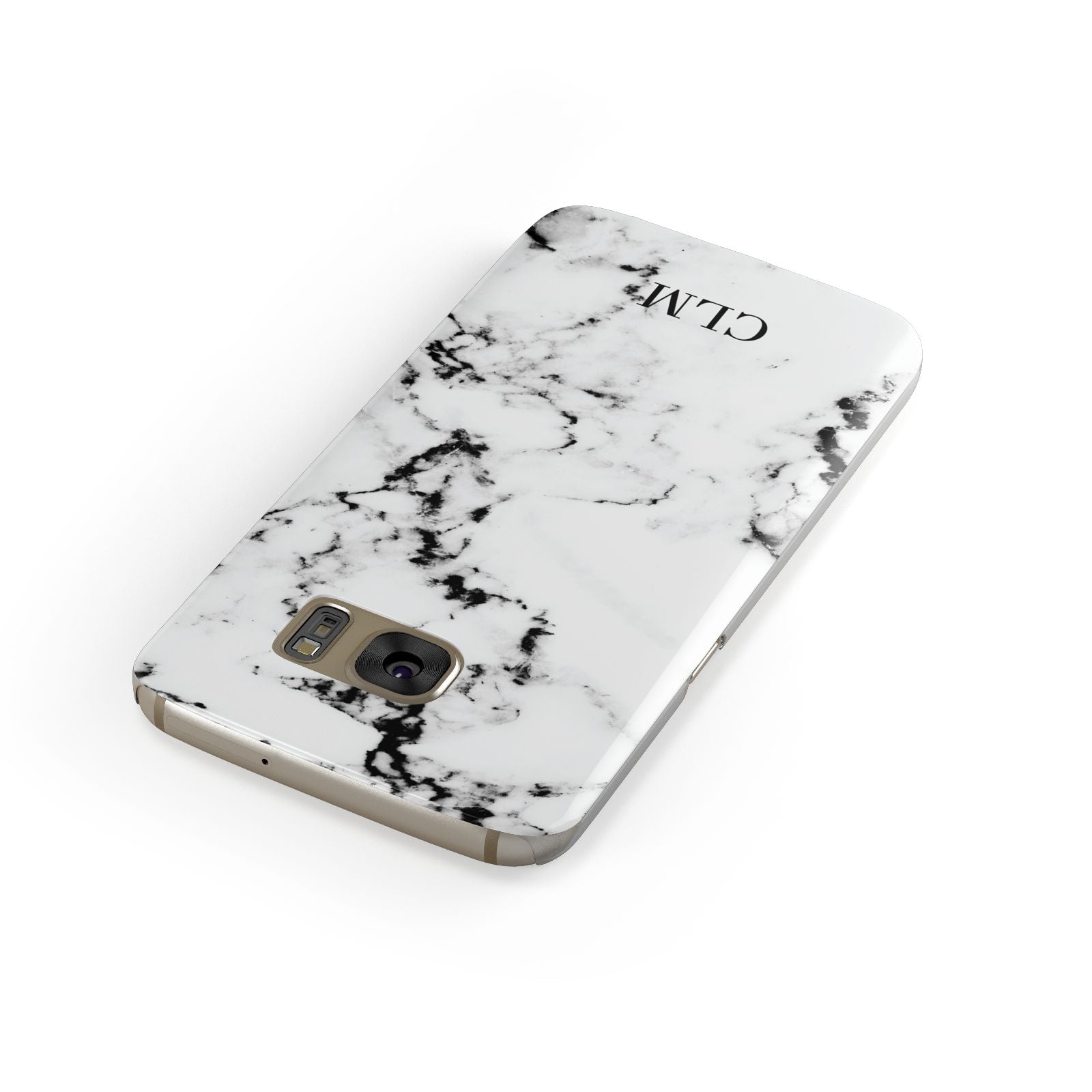 Marble Small Initials Personalised Samsung Galaxy Case Front Close Up