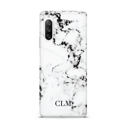 Marble Small Initials Personalised Sony Xperia 10 III Case
