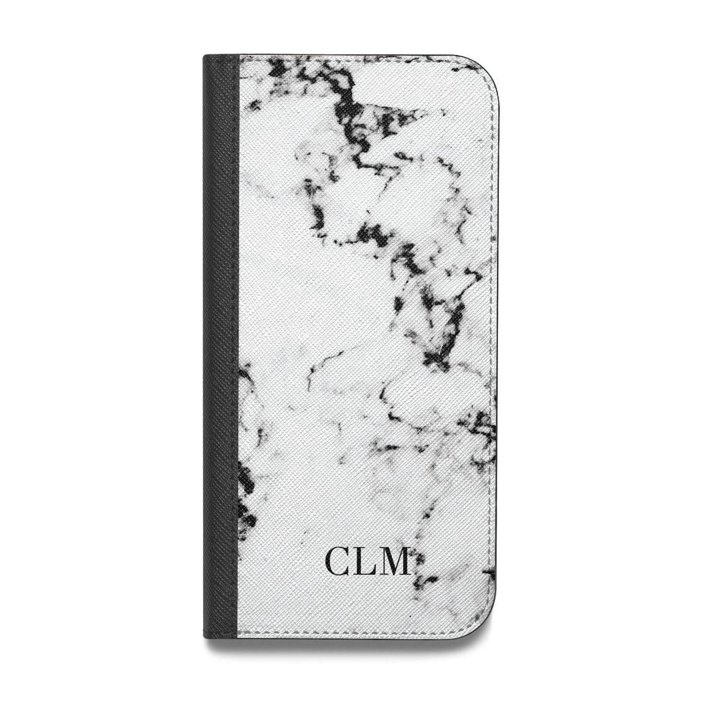 Marble Small Initials Personalised Vegan Leather Flip Samsung Case