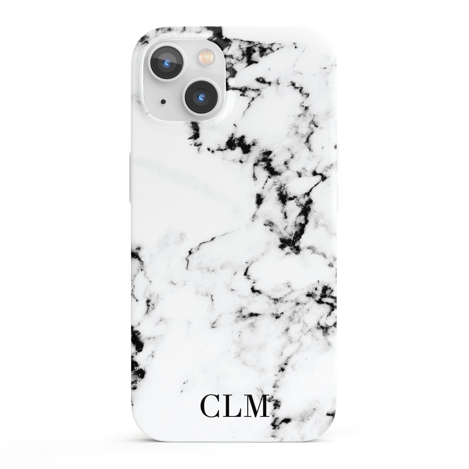 Marble Small Initials Personalised iPhone 13 Full Wrap 3D Snap Case