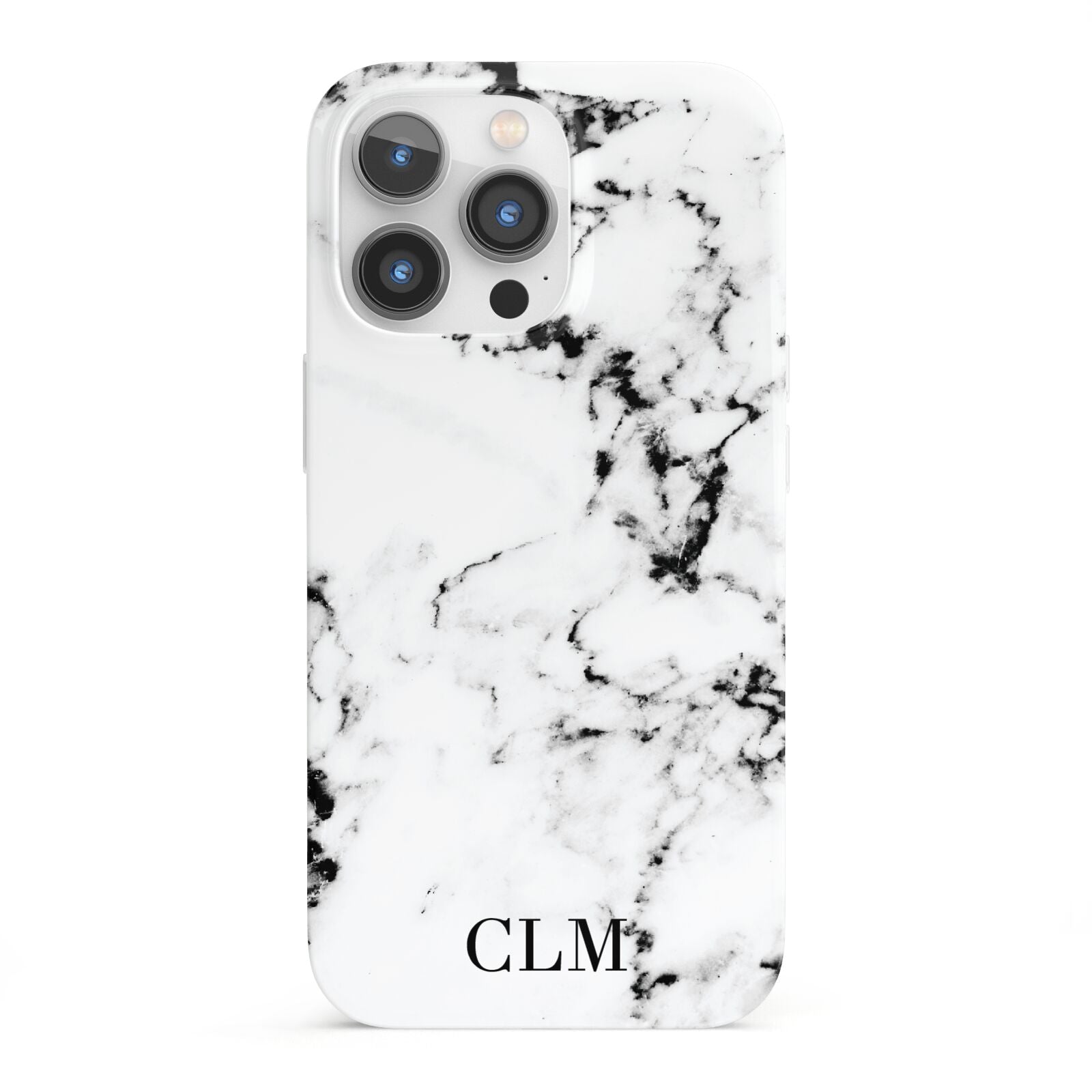 Marble Small Initials Personalised iPhone 13 Pro Full Wrap 3D Snap Case