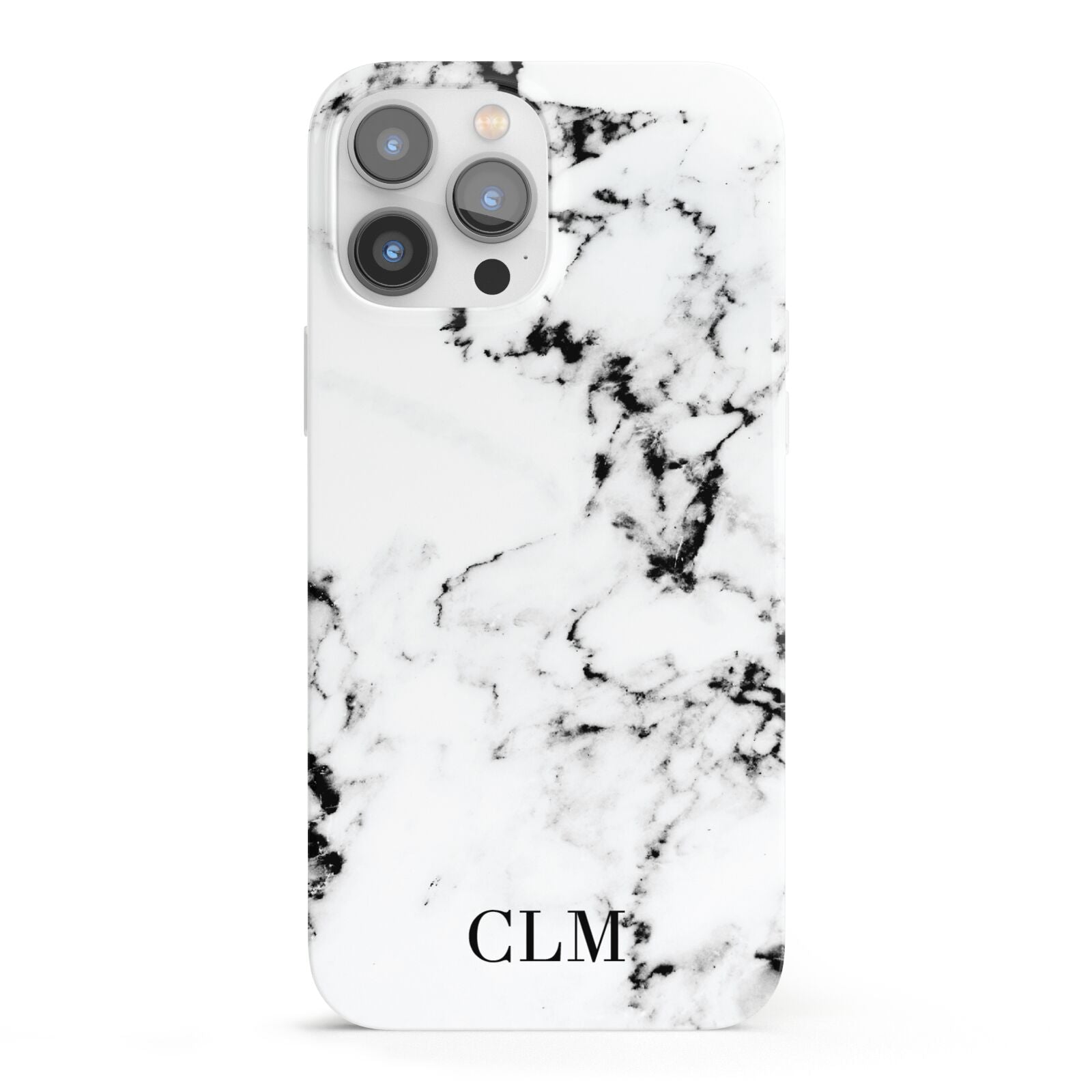 Marble Small Initials Personalised iPhone 13 Pro Max Full Wrap 3D Snap Case