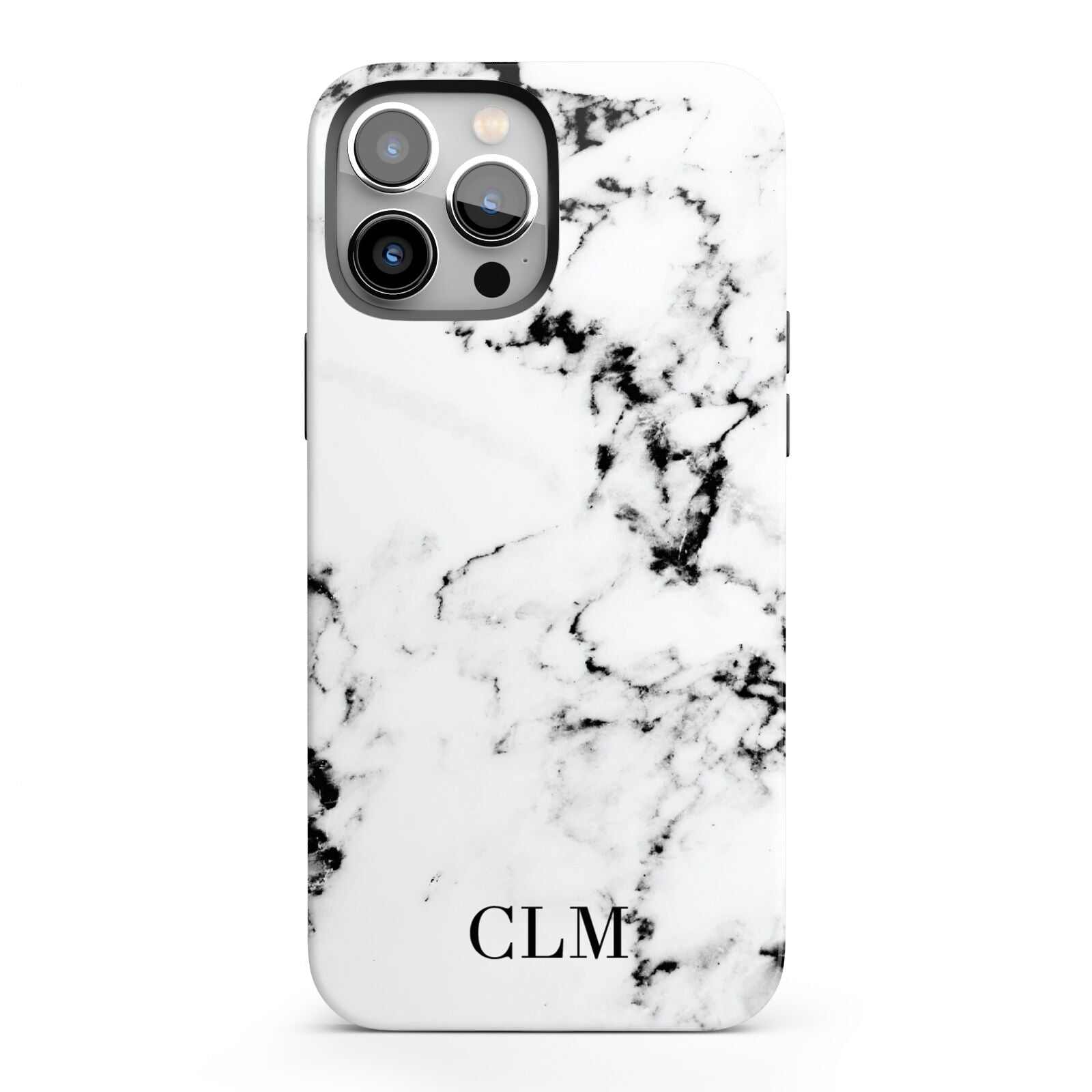 Marble Small Initials Personalised iPhone 13 Pro Max Full Wrap 3D Tough Case