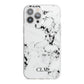 Marble Small Initials Personalised iPhone 13 Pro Max TPU Impact Case with White Edges