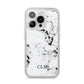 Marble Small Initials Personalised iPhone 14 Pro Glitter Tough Case Silver
