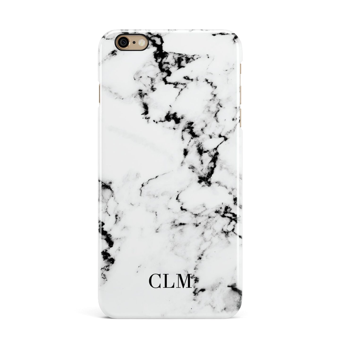 Marble Small Initials Personalised iPhone 6 Plus 3D Snap Case on Gold Phone