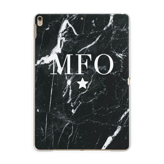Marble Star Initials Personalised Apple iPad Gold Case