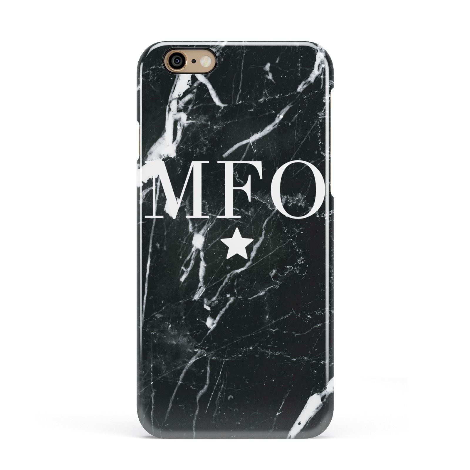 Marble Star Initials Personalised Apple iPhone 6 3D Snap Case