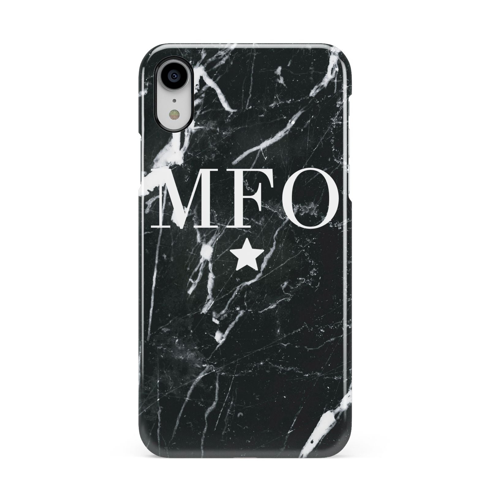 Marble Star Initials Personalised Apple iPhone XR White 3D Snap Case