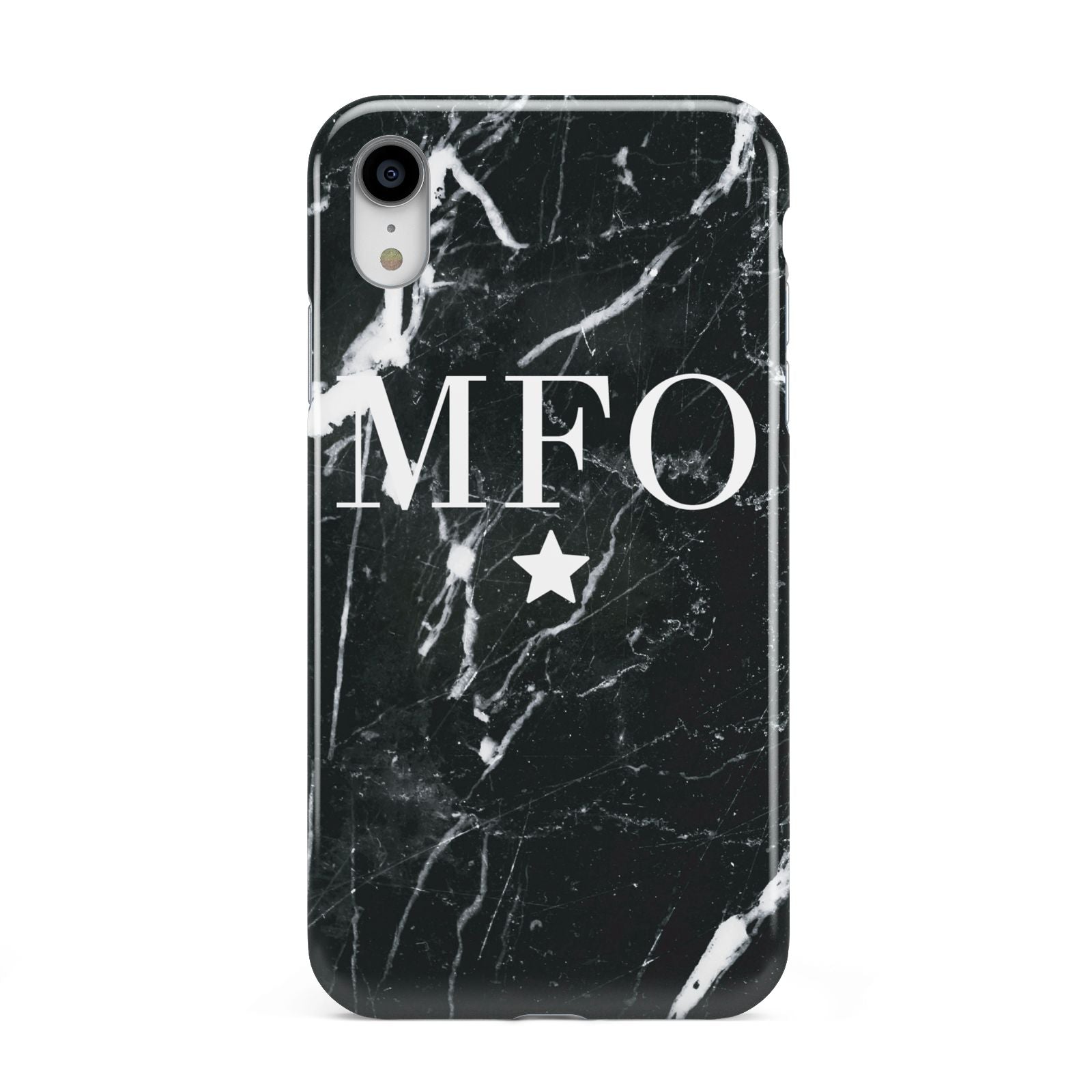 Marble Star Initials Personalised Apple iPhone XR White 3D Tough Case