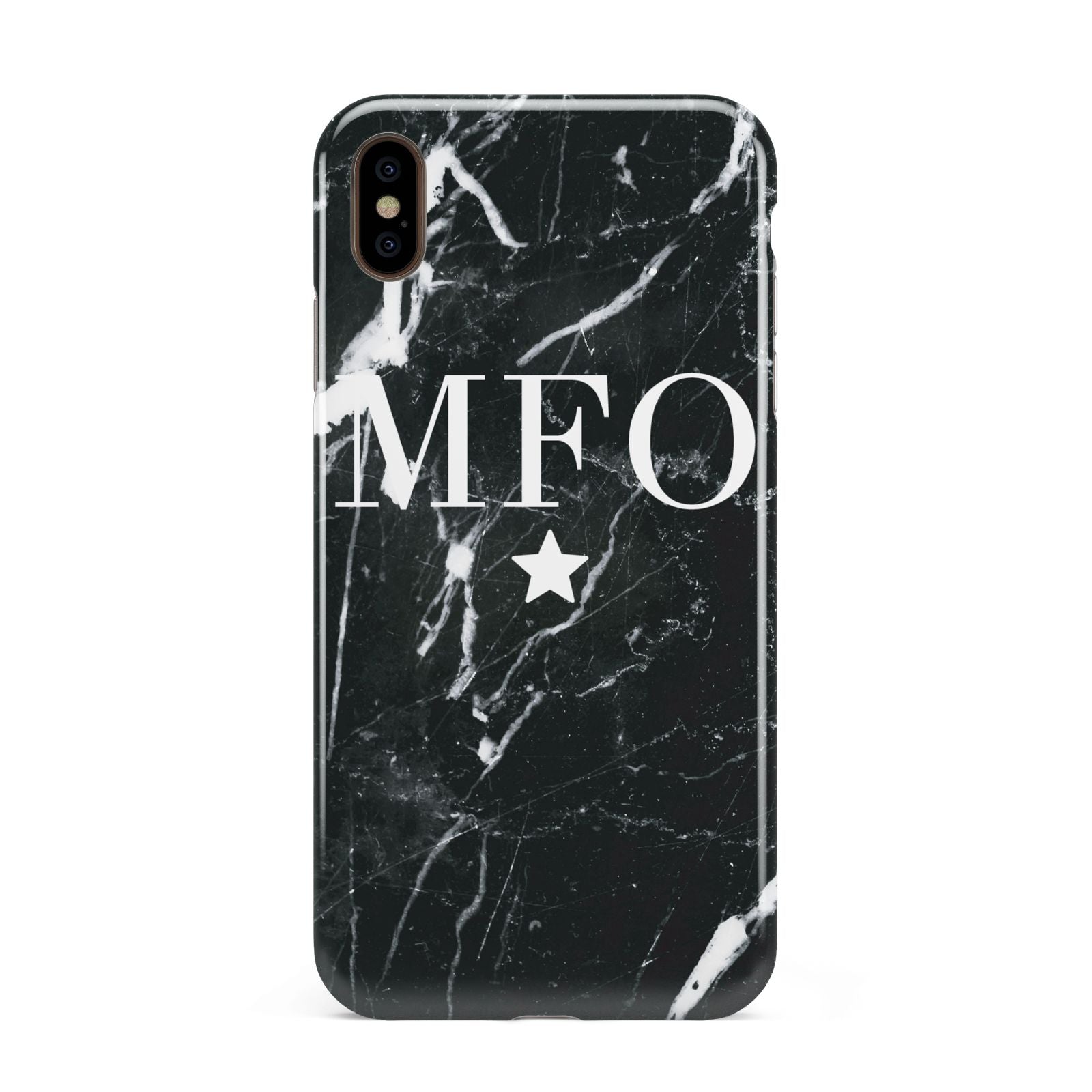 Marble Star Initials Personalised Apple iPhone Xs Max 3D Tough Case