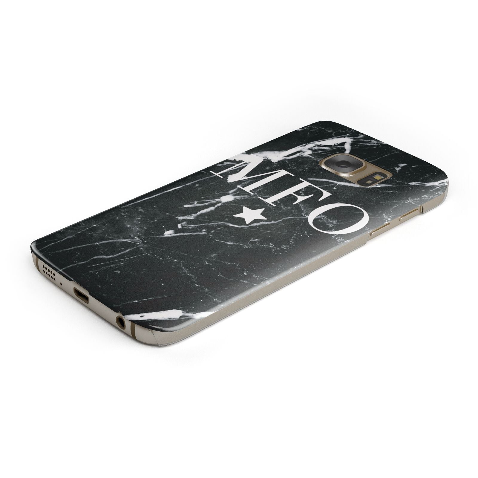 Marble Star Initials Personalised Protective Samsung Galaxy Case Angled Image