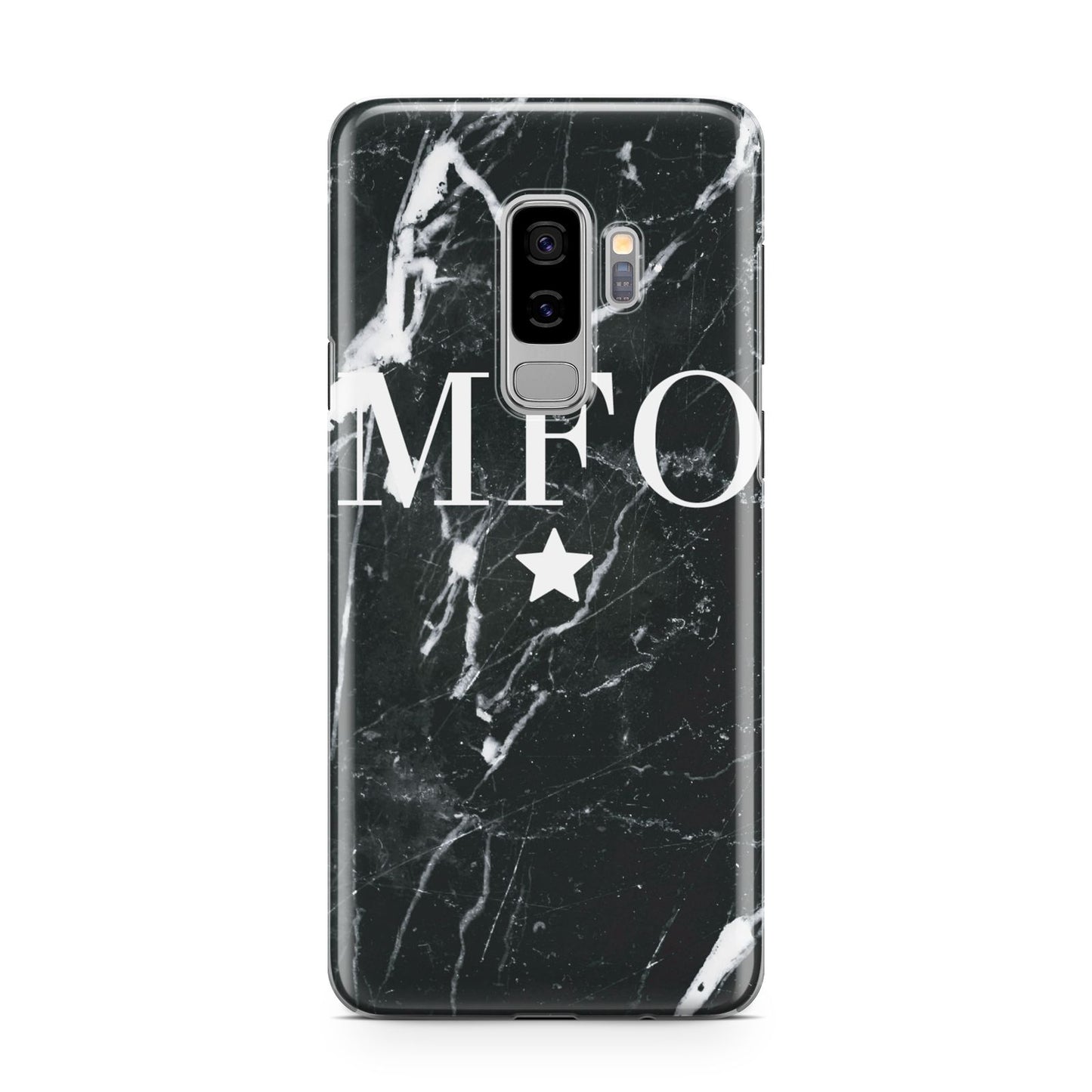 Marble Star Initials Personalised Samsung Galaxy S9 Plus Case on Silver phone