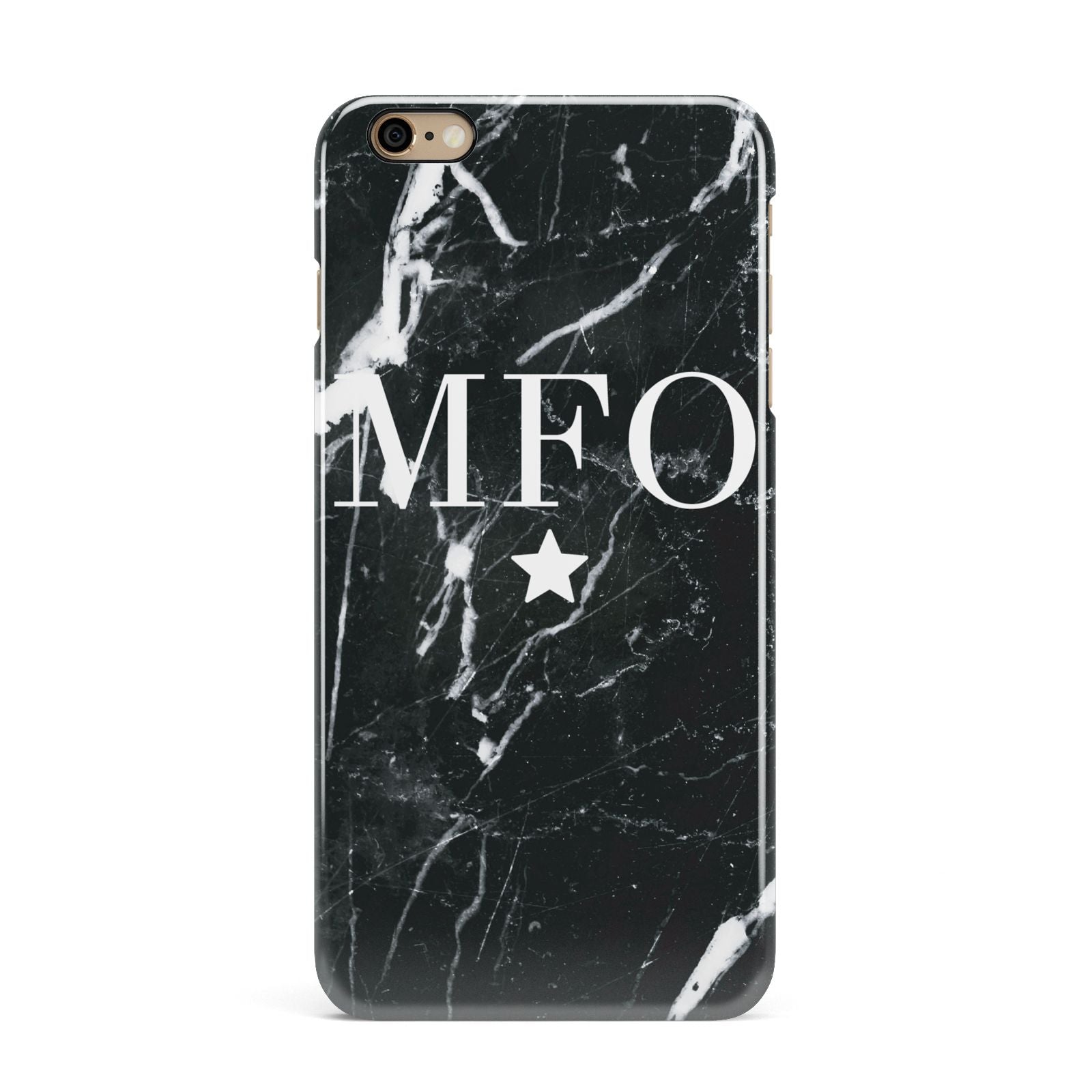 Marble Star Initials Personalised iPhone 6 Plus 3D Snap Case on Gold Phone