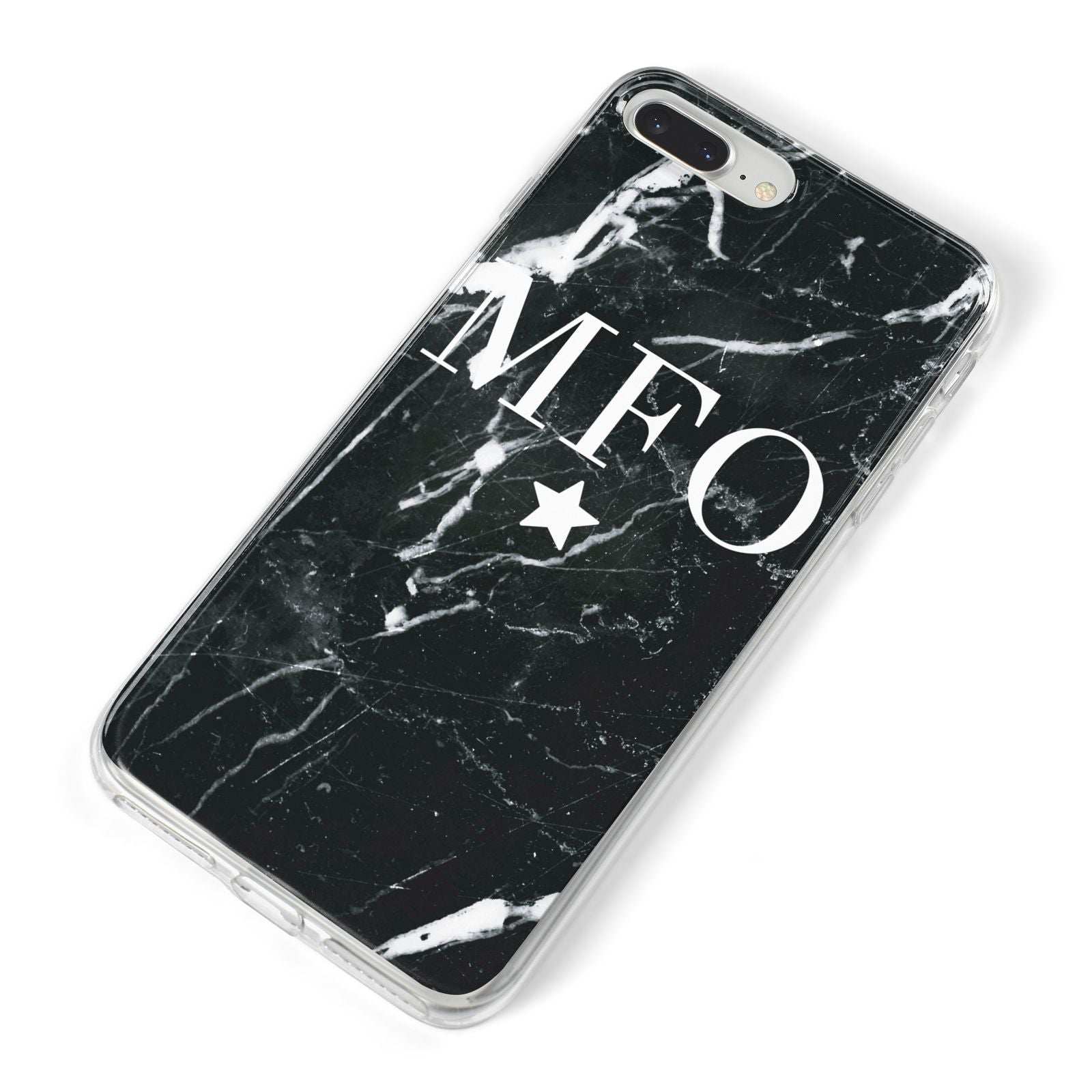 Marble Star Initials Personalised iPhone 8 Plus Bumper Case on Silver iPhone Alternative Image