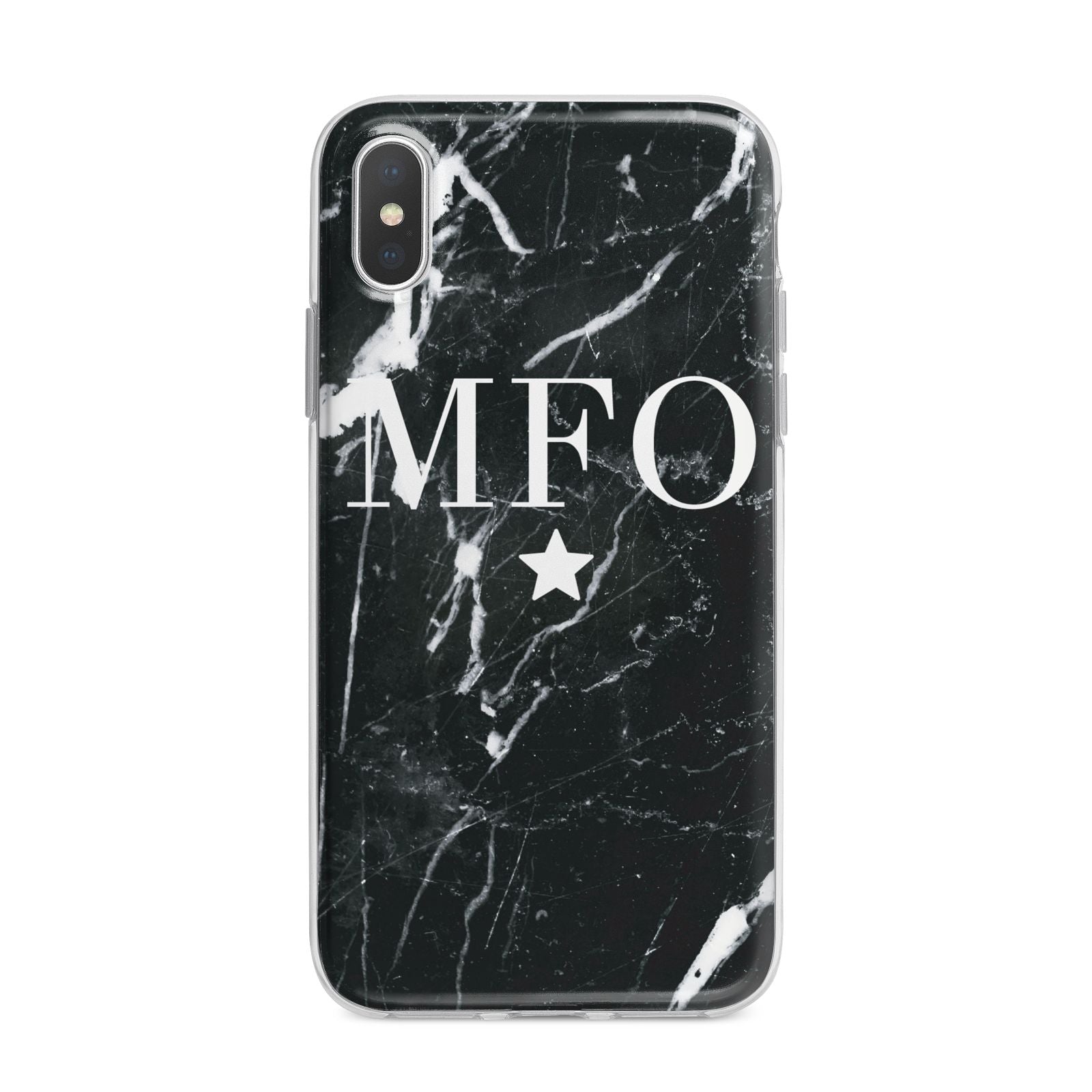 Marble Star Initials Personalised iPhone X Bumper Case on Silver iPhone Alternative Image 1
