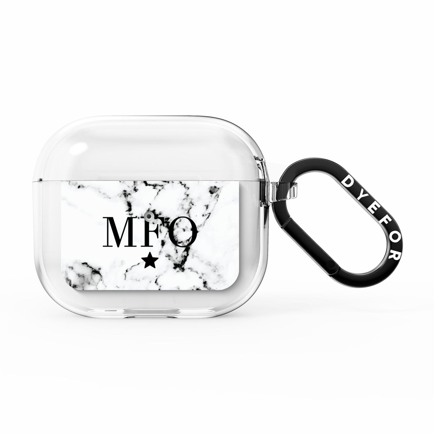 Marble Star Personalised Initials AirPods Clear Case 3rd Gen