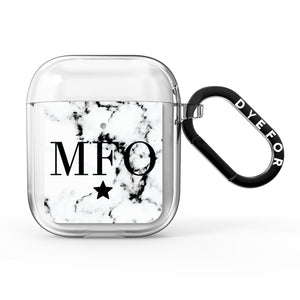 Marble Star Personalised Initials AirPods Case
