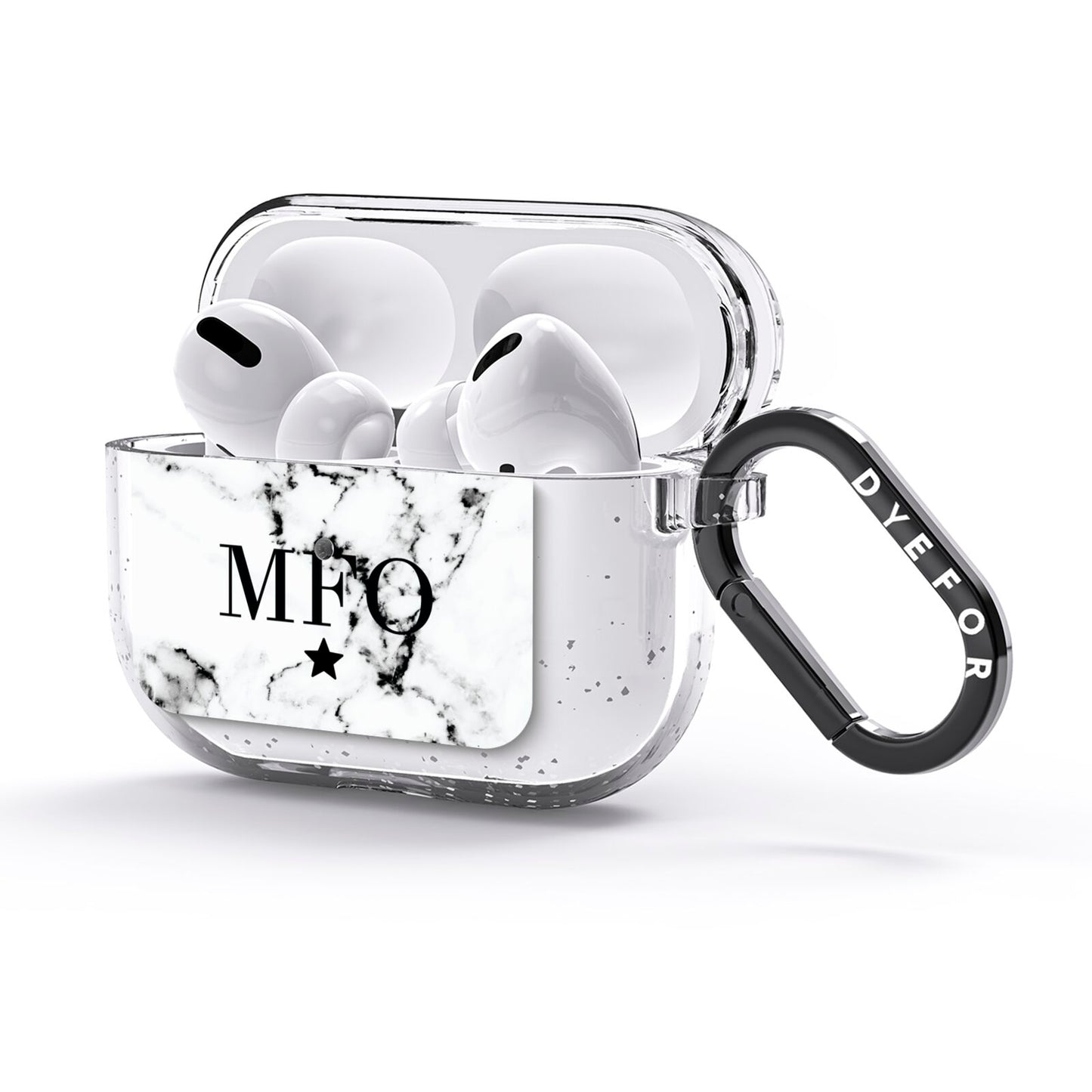 Marble Star Personalised Initials AirPods Glitter Case 3rd Gen Side Image