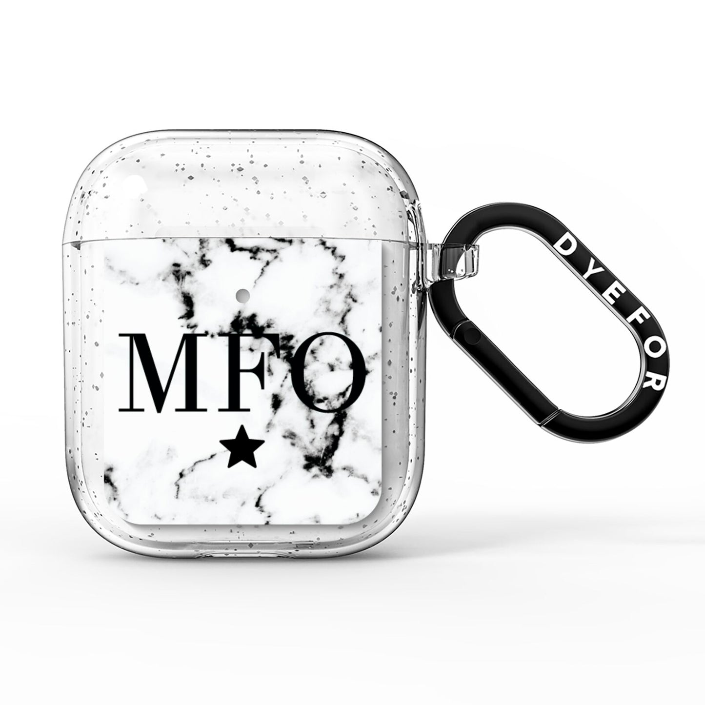 Marble Star Personalised Initials AirPods Glitter Case