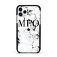 Marble Star Personalised Initials Apple iPhone 11 Pro in Silver with Black Impact Case
