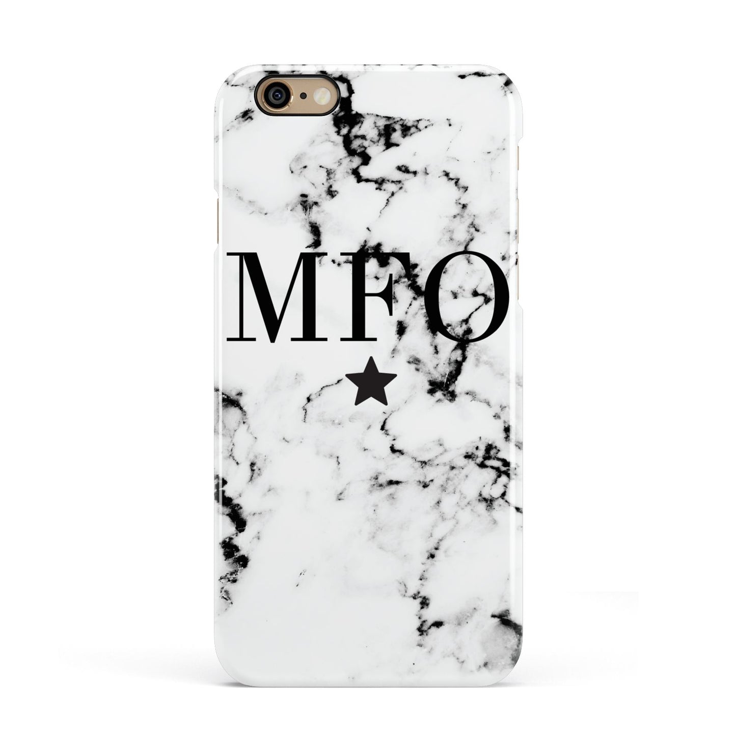 Marble Star Personalised Initials Apple iPhone 6 3D Snap Case