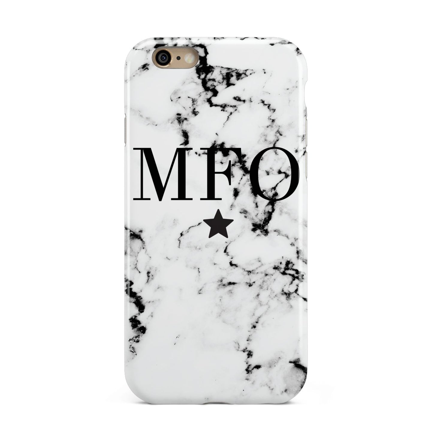 Marble Star Personalised Initials Apple iPhone 6 3D Tough Case