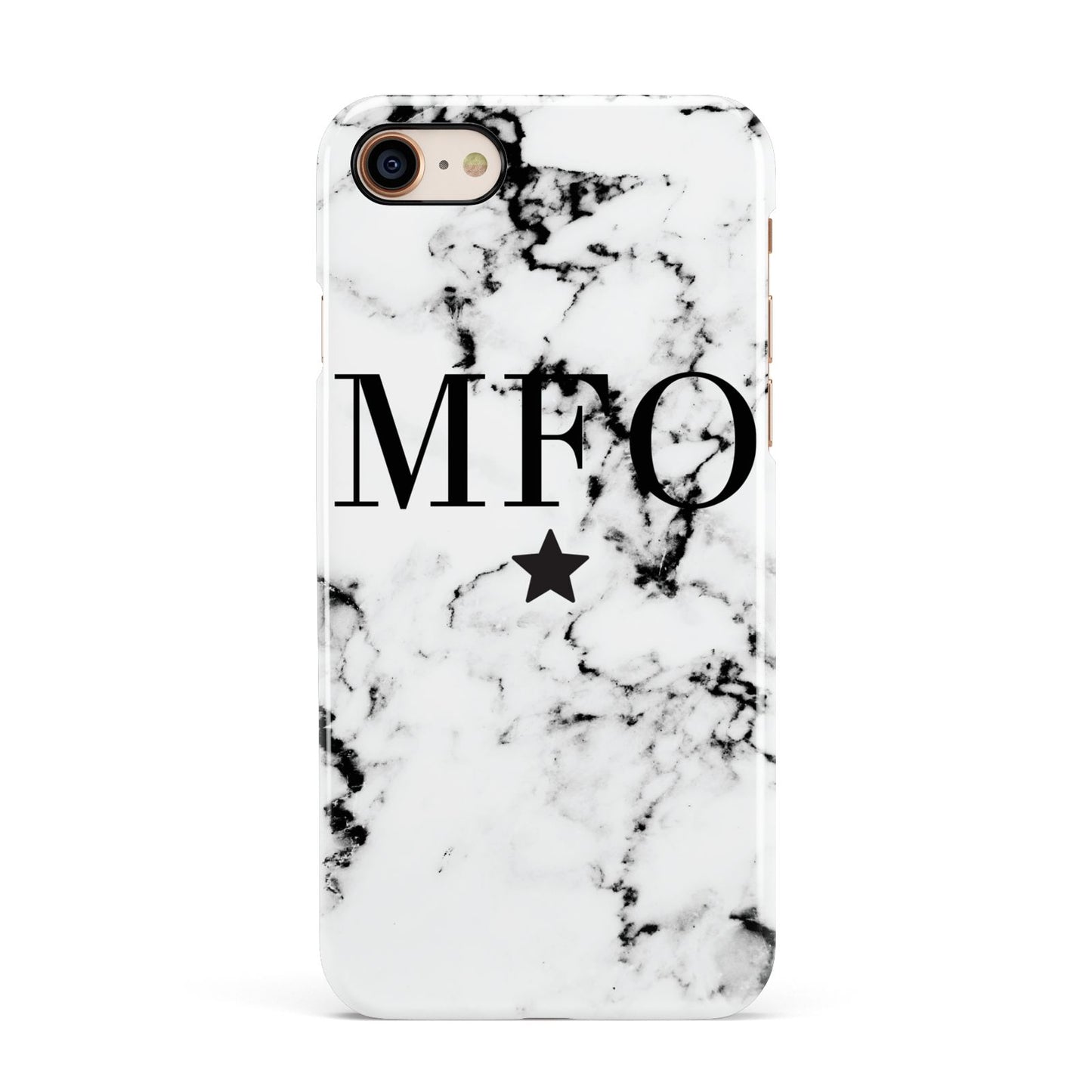 Marble Star Personalised Initials Apple iPhone 7 8 3D Snap Case