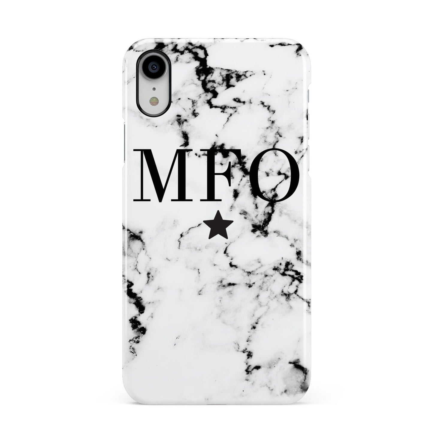 Marble Star Personalised Initials Apple iPhone XR White 3D Snap Case