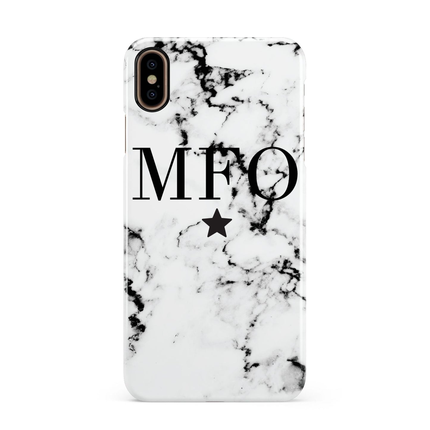 Marble Star Personalised Initials Apple iPhone Xs Max 3D Snap Case