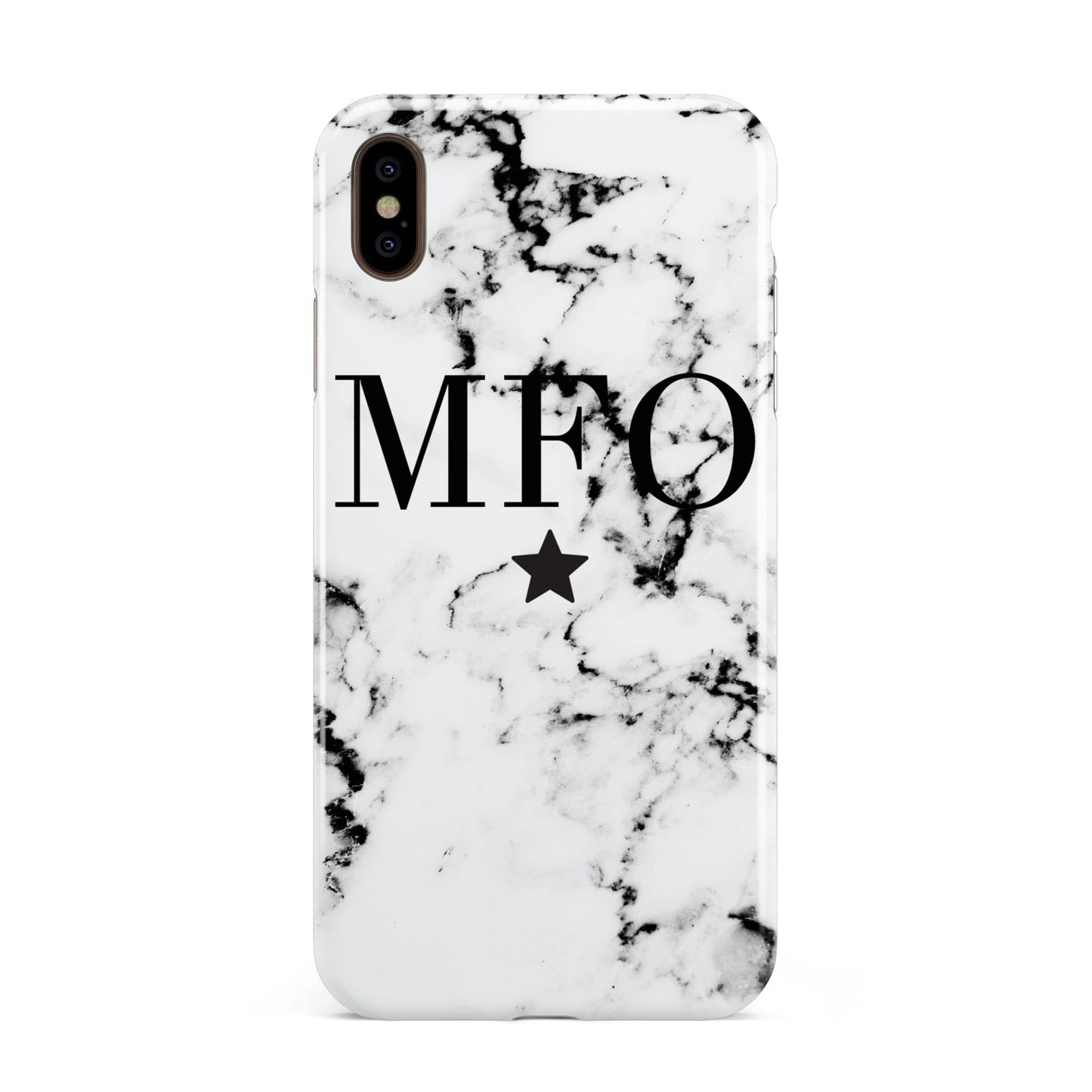Marble Star Personalised Initials Apple iPhone Xs Max 3D Tough Case