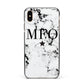 Marble Star Personalised Initials Apple iPhone Xs Max Impact Case Black Edge on Gold Phone