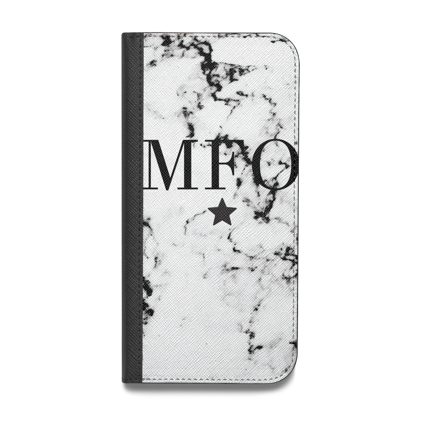 Marble Star Personalised Initials Vegan Leather Flip Samsung Case
