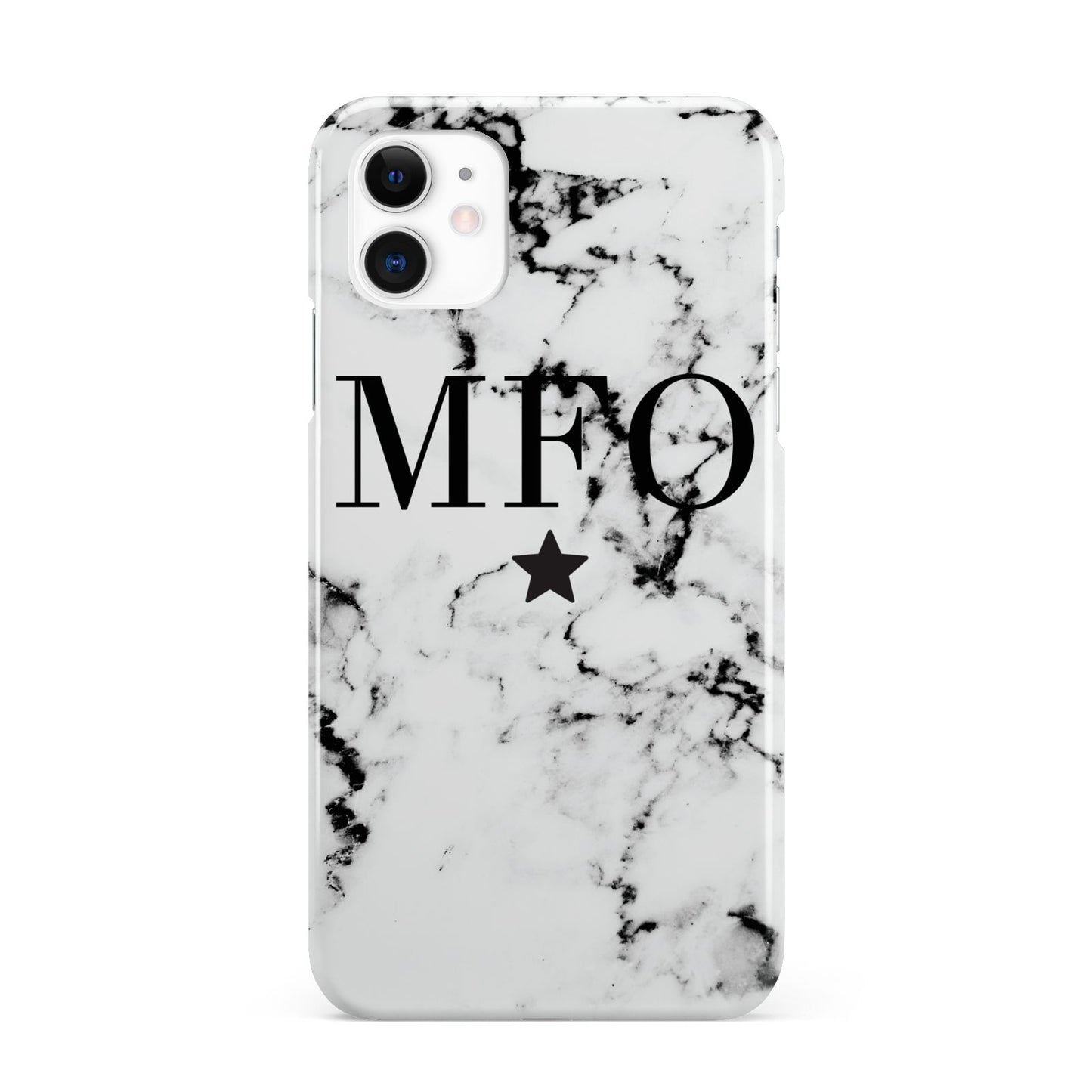 Marble Star Personalised Initials iPhone 11 3D Snap Case