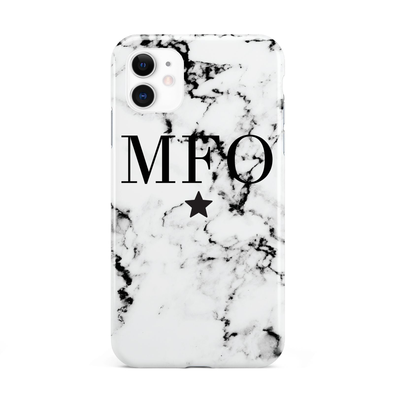 Marble Star Personalised Initials iPhone 11 3D Tough Case