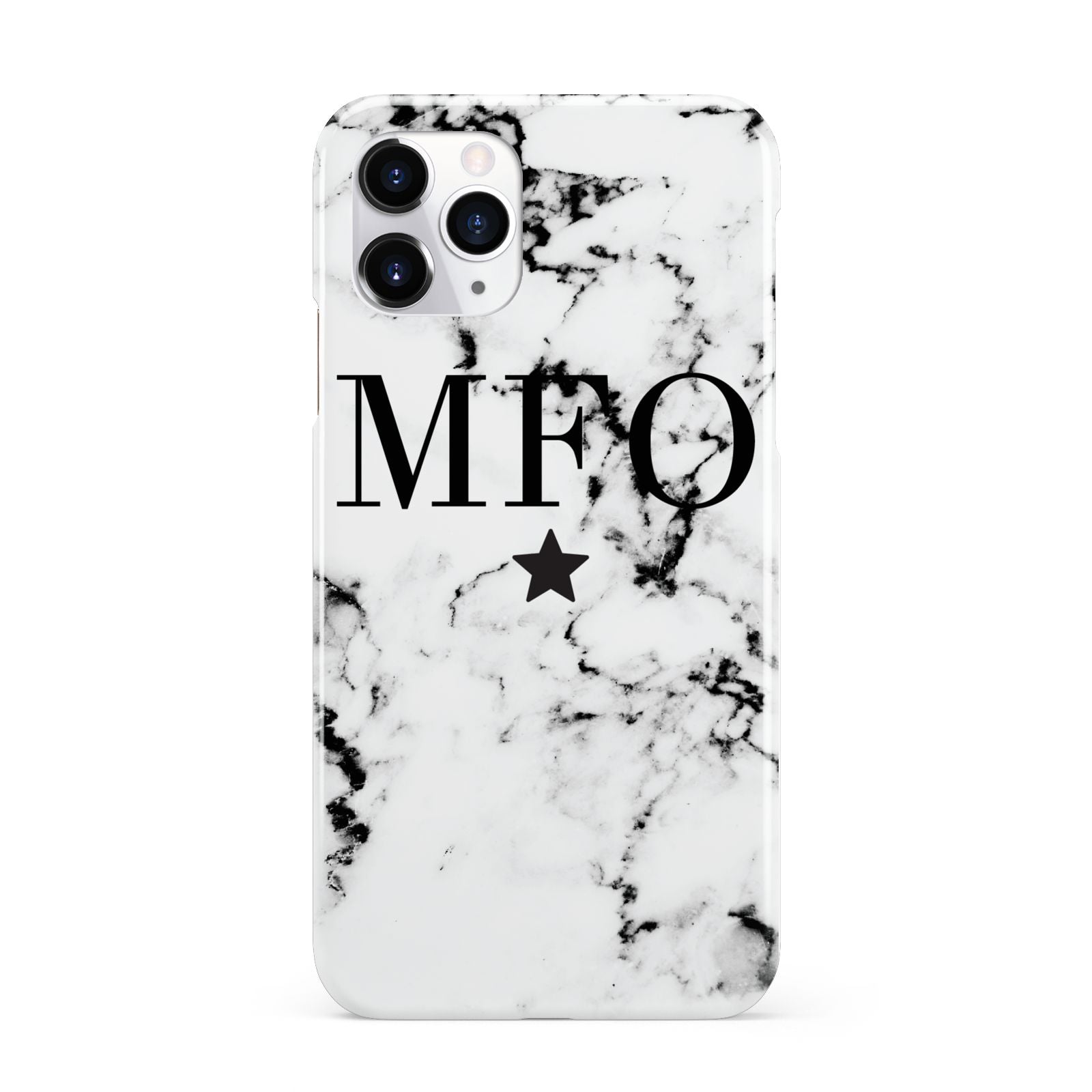 Marble Star Personalised Initials iPhone 11 Pro 3D Snap Case