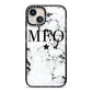 Marble Star Personalised Initials iPhone 13 Black Impact Case on Silver phone