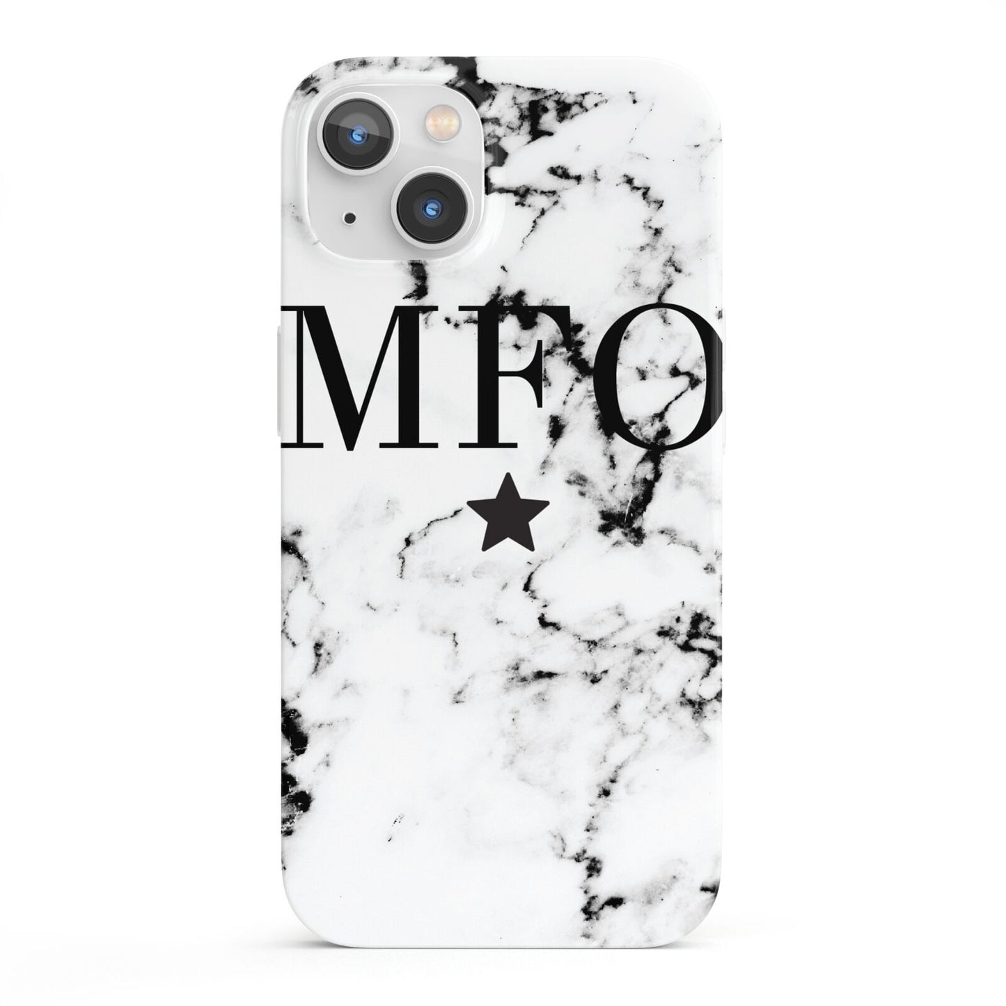 Marble Star Personalised Initials iPhone 13 Full Wrap 3D Snap Case
