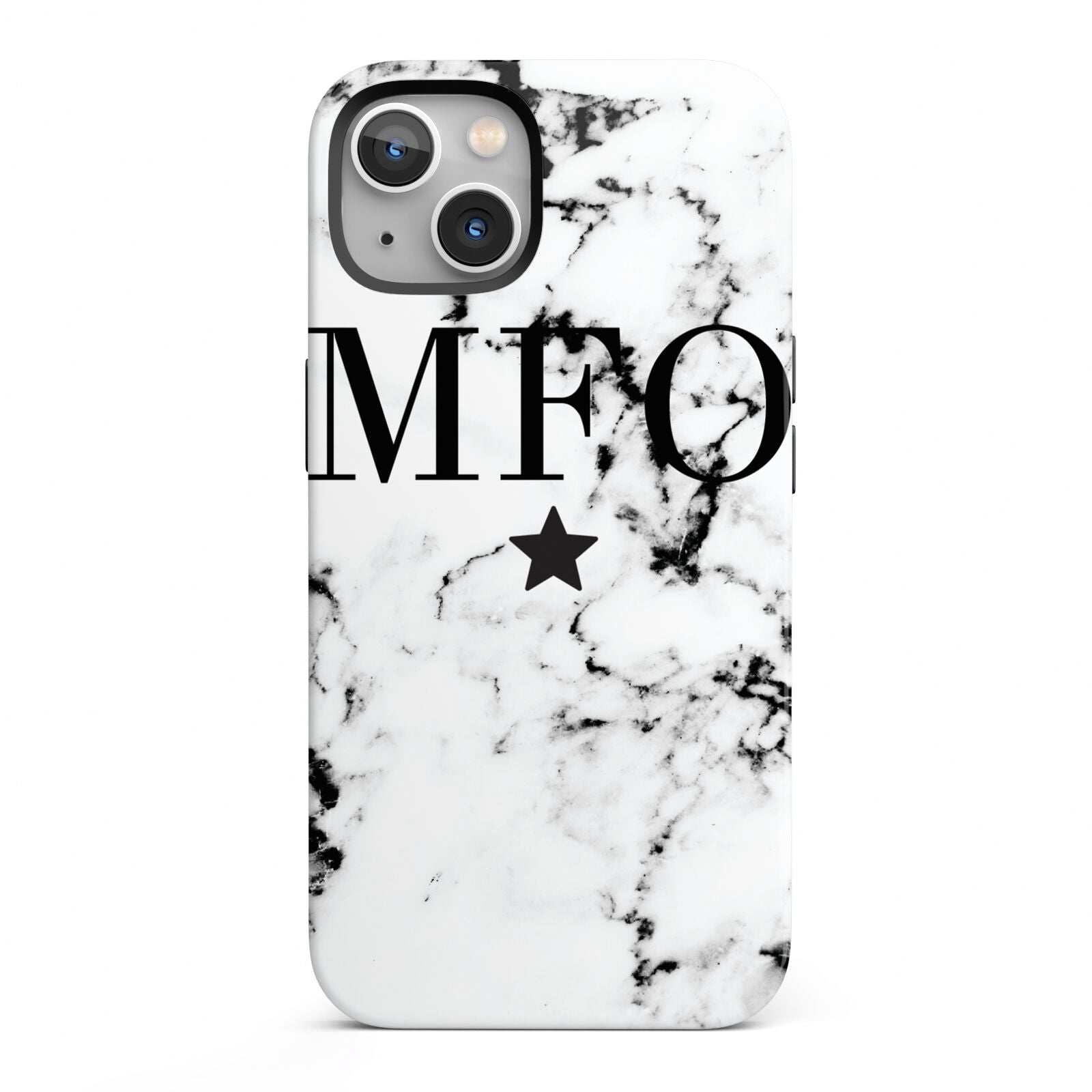 Marble Star Personalised Initials iPhone 13 Full Wrap 3D Tough Case