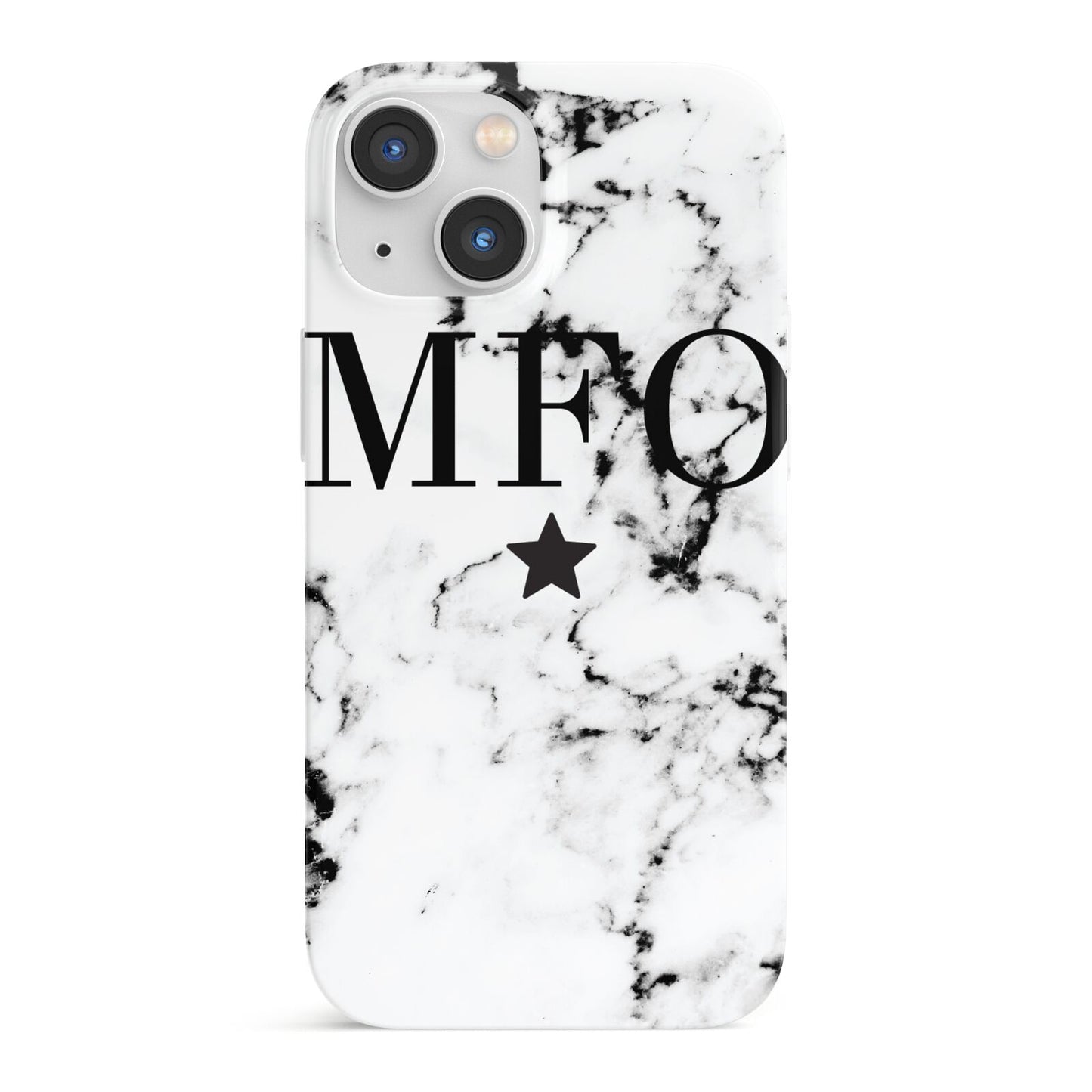 Marble Star Personalised Initials iPhone 13 Mini Full Wrap 3D Snap Case