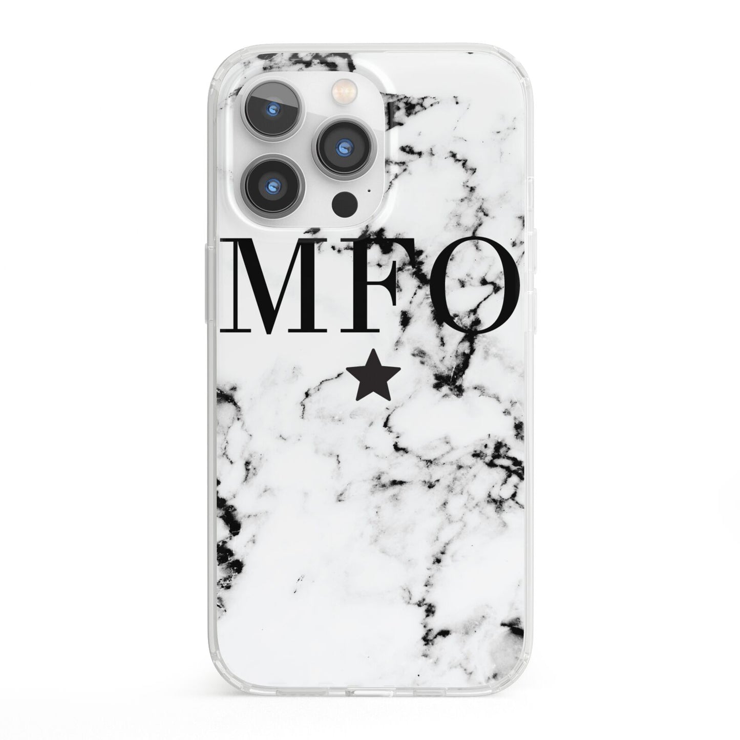 Marble Star Personalised Initials iPhone 13 Pro Clear Bumper Case
